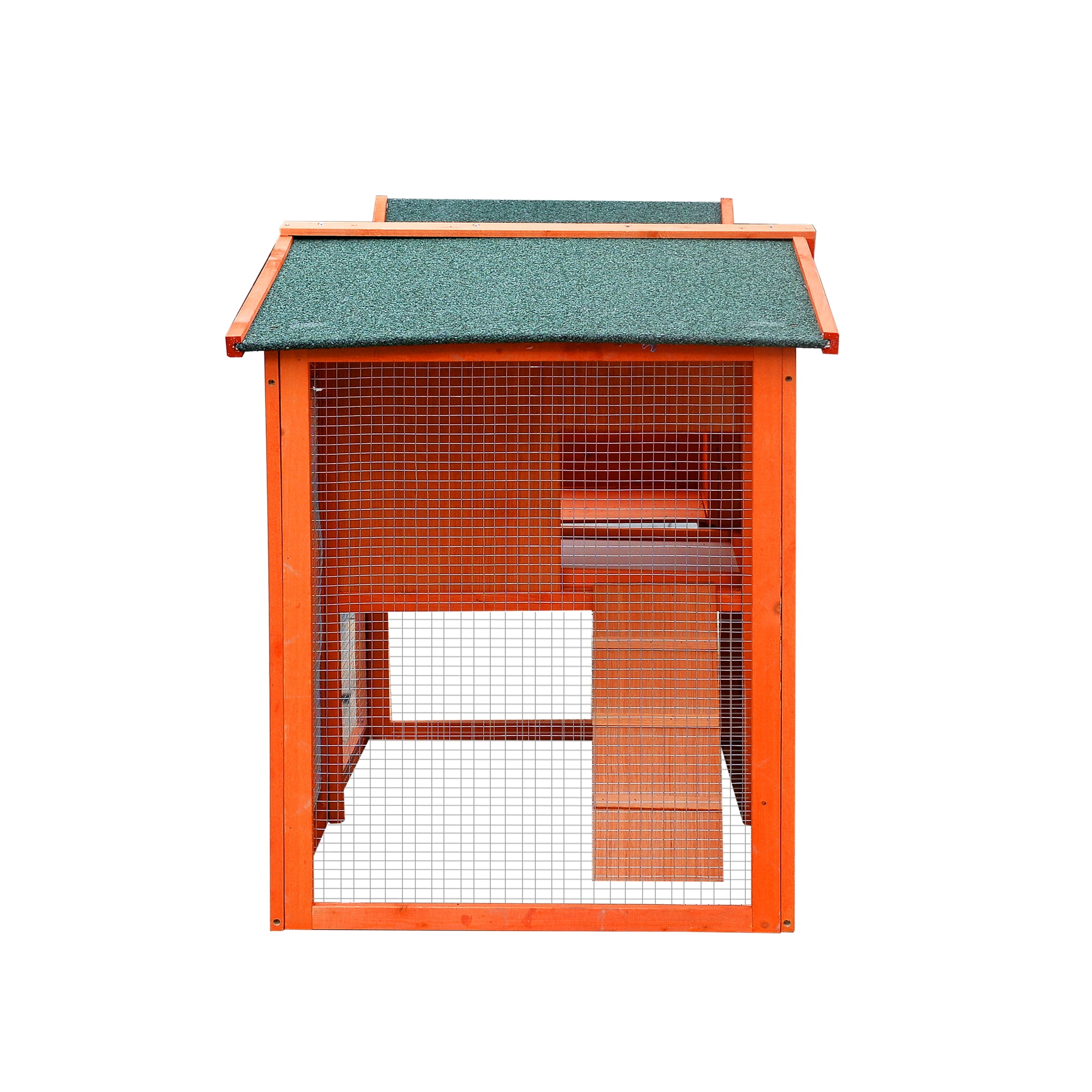 Pefilos 56" Waterproof Chicken Coop for Outdoor, Indoor Rabbit Hutch, Wood Hen House with Nesting Box, Removable Tray, Orange Pefilos 56" Waterproof Chicken Coop for Outdoor, Indoor Rabbit Hutch, Wood Hen House with Nesting Box, Removable Tray, Orange