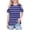 Dark Blue, variant on Efsteb Girls Tops Short Sleeve Striped Print Casual Soft Crew Neck Comfy Lightweight Cold Shoulder Tunic Shirts for Parties(Army Green,4 Years)