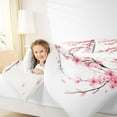 thumbnail image 4 of jejeloiu Cherry Blossom Queen Comforter Set,Japanese Floral Bedding Sets,White Pink Bedding Comforter Set For Girls Kids,Luxury Bedroom Decor Reversible,3-Piece, 4 of 8