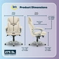 thumbnail image 3 of Serta Bryce Executive Office Chair with AIR Lumbar Technology, Cream Bonded Leather, 3 of 16