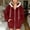 Red, variant on Women Oversized Full-Zip Hooded Teddy Plush Jacket Long Sleeve Fuzzy Fleece Warm Winter Outerwear with Side Pockets Plus Size Black L