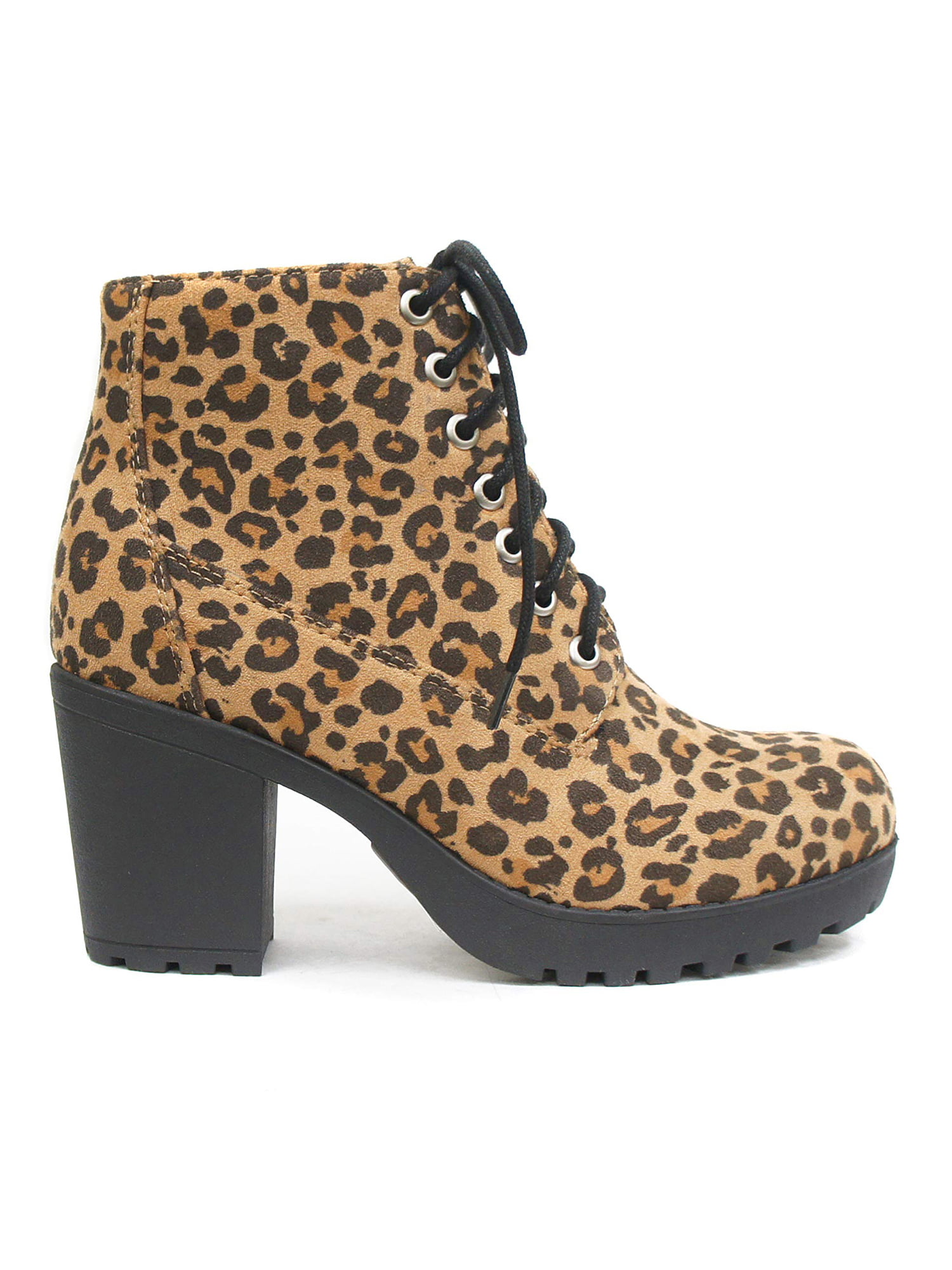 cheetah print lace up heels