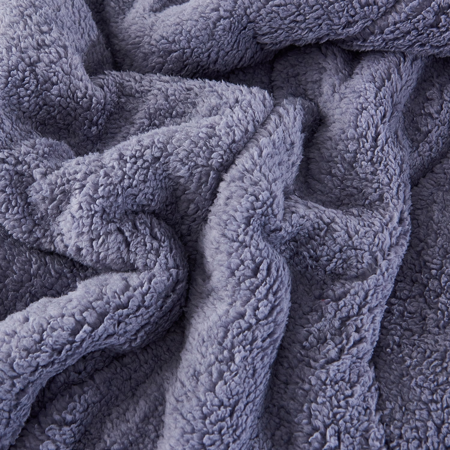 JML Plush Sherpa Bed Blanket, Fluffy & Soft, Reversible, Thick, King 79"x91",Black & Grey