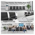 Sentado Reception Seating Reception Chairs with Arms 5 Seat Waiting Room Set Matte Black for ...