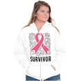 thumbnail image 3 of Survivor Breast Cancer Pink Ribbon Zip Hoodie Sweatshirt Women Brisco Brands S, 3 of 6