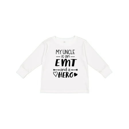 

Inktastic My Uncle is an EMT and a Hero Gift Toddler Boy or Toddler Girl Long Sleeve T-Shirt