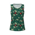 thumbnail image 4 of Lsque Green Background With Ho Printed Workout Tank Tops for Women, Athletic Sports Tank Tops, Compression Sleeveless Dry Fit Shirts,Sleeveless Yoga Shirt-Medium, 4 of 9