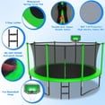 thumbnail image 3 of Cochan 12FT Trampoline with Enclosure for Adults and Kids, Outdoor Heavy Duty Trampoline with Lights, Kids Trampoline with Basketball Hoop, Birthday Gift, 1200LBS Weight Capacity, 3 of 7