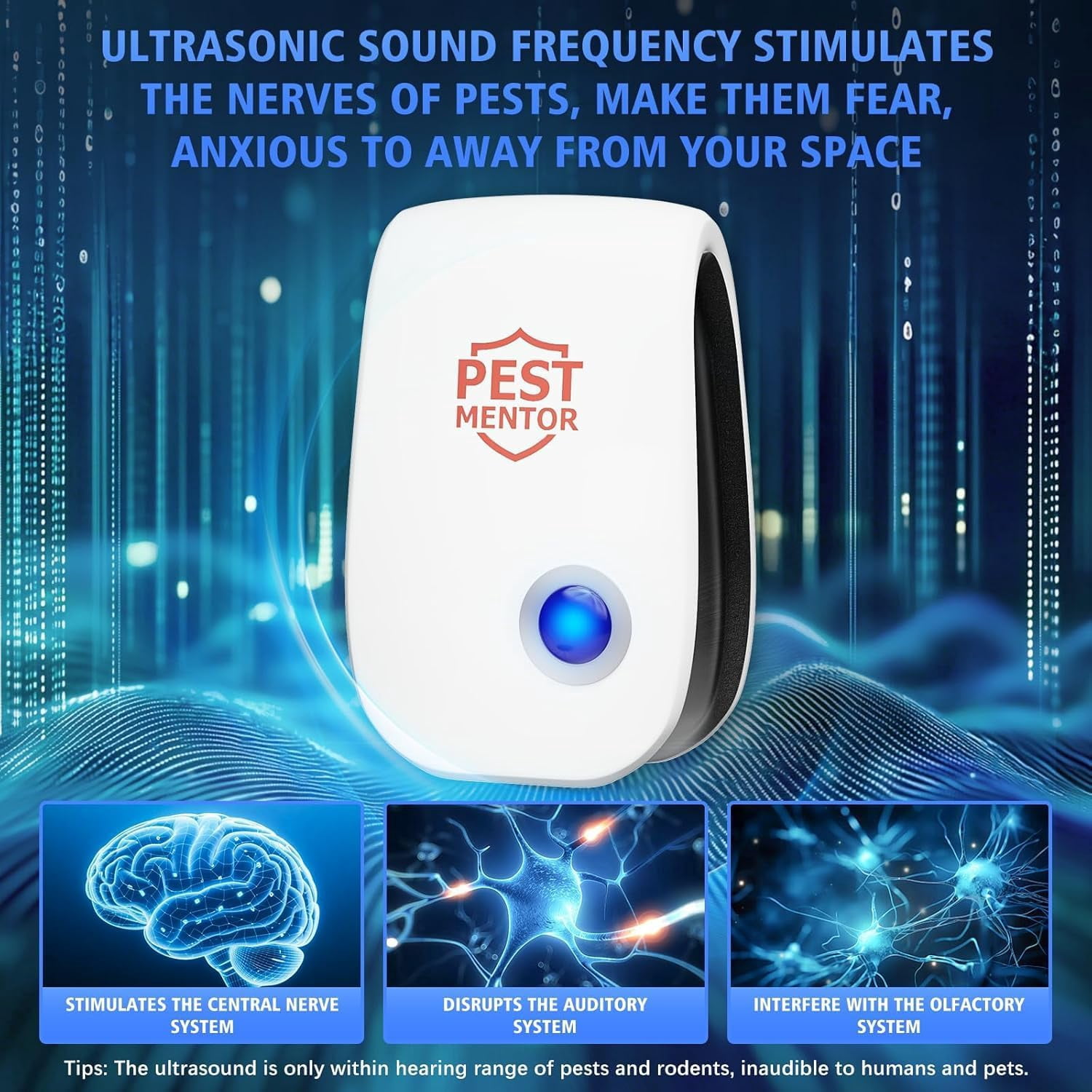 Ultrasonic Pest lent 10 Packs, Plug-in Ultrasonic Pest lent Indoor, Effectively Mosquitoes Mice Flies Cockroaches Insects Spiders Ants, Pest Control for Home Office Kitchen Room