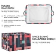 thumbnail image 2 of Yayeee Canvas Storage Basket with Handles for Shelves Fabric Bins Closet Organizer, Pink Geometric, 2 of 8