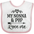 thumbnail image 3 of Inktastic Nonna and Pop Love Me Girls Baby Bib, 3 of 4