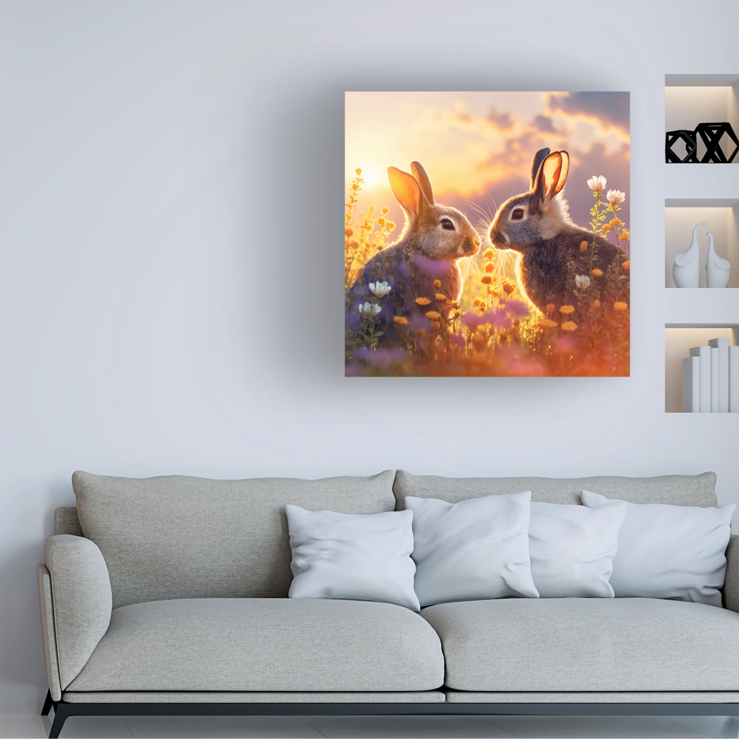 Canvas Wall Art - Ray Heere 'Woodland Animals 38' Wall Art for Living Room, Bedroom, or Office Décor by Trademark Fine Art - 35 x 35 Inches