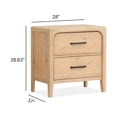 thumbnail image 6 of Magnussen Somerset 2-Drawer Wood Nightstand in Butternut Natural/Graphite, 6 of 6
