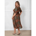 thumbnail image 4 of Plus Size Midi Dress for Women Casual, Boho Printed Empire Waist Dress with Half Sleeves Flowy A Line Dress, 4 of 7