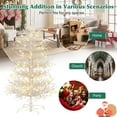 thumbnail image 3 of 4ft Pre-lit Christmas Tree,Hinged Xmas Tree 280 Snow Flocked Branch Tips,230 Warm White LED Lights,for Home Holiday Party,White, 3 of 8