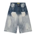 thumbnail image 3 of VNKIDY Women's Casual Pants Summer Distressed Denim Bermuda Shorts High Waisted Capri Pants With Extreme Ripped Details For Casual Daily Wear Soft Jean Shorts, 3 of 9
