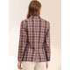 thumbnail image 5 of INSPIRE CHIC Blazers para mujer Chaqueta tipo blazer a cuadros con solapa con muesca Boyfriend Marrón carmesí S, 5 of 6
