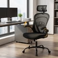 thumbnail image 1 of QinaQin Silla ergonómica para oficina y escritorio, con descansabrazos abatibles, soporte lumbar cómodo y asiento amplio para estudio o trabajo, 1 of 6