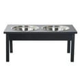 thumbnail image 4 of Spaco 23" Wooden Heavy Duty Dog Food Bowls, Pet Elevated Feeding Station, Black, 4 of 10