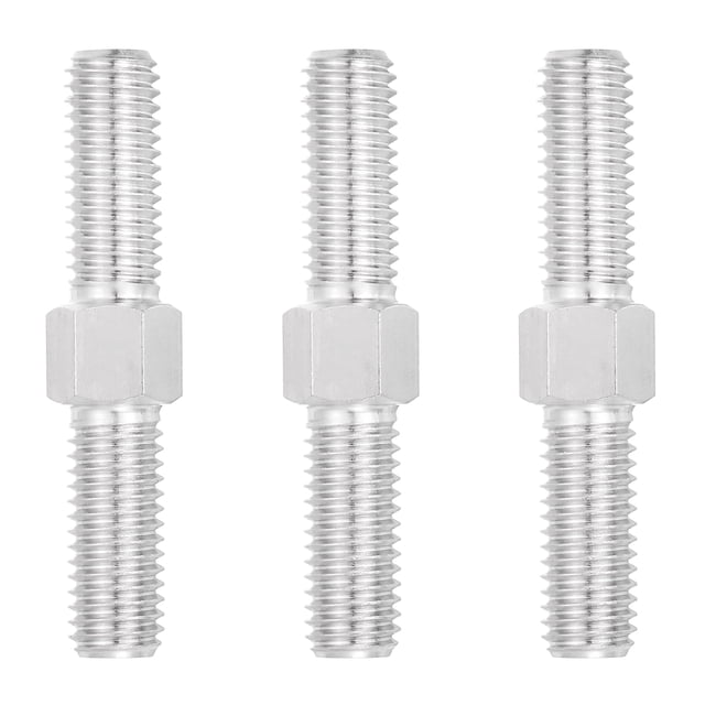 M10x60mm Vis à Double Extrémité Filetée, 3 Pcs Boulon Hexagonal en Acier Inoxydable 304