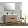 thumbnail image 2 of Eviva Smile 48" White Oak Freestanding Modern Double Sink Bathroom Vanity w/ White Integrated Top, 2 of 3