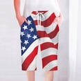 thumbnail image 2 of Letimco Women's USA Flag Print Casual Solid Color Drawstring Athletic Shorts Beach Shorts, 2 of 5