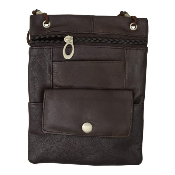 Elegance Look Leather Cross Body Bag Leather Shoulder Purse w Zipper Pocket Different Colors 1410 (C)