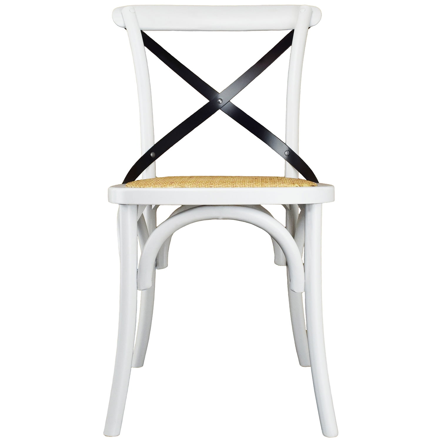 2xhome White Mid Century Modern Farmhouse Antique Cross Back Chair With