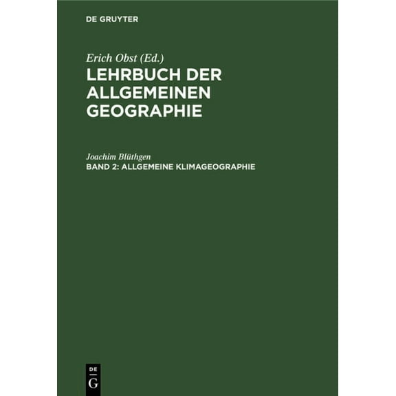 Allgemeine Klimageographie, (Hardcover)