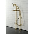 thumbnail image 3 of Aqua Vintage CCK8107DL Concord Freestanding Tub Faucet with Supply Line, Stop Valve, Brushed Brass, 3 of 9