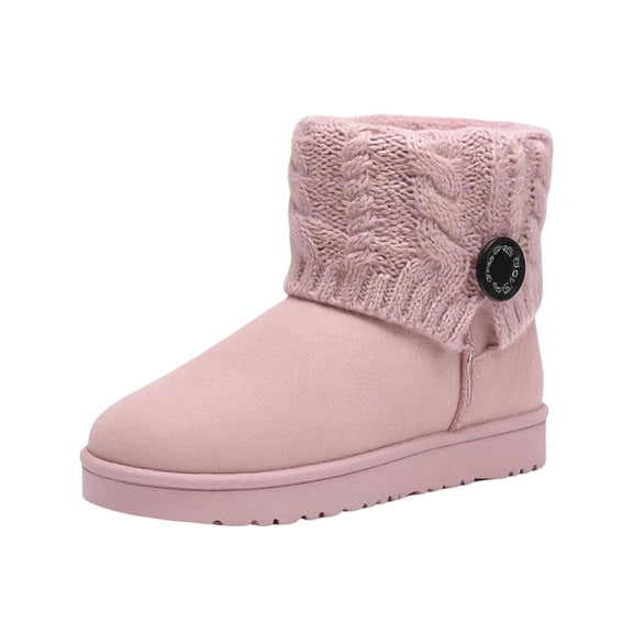 Bnwani Boots for Women,Winter Boots,Platform,Slip-on,Warm,Wide,Pink,40(US:7.5)