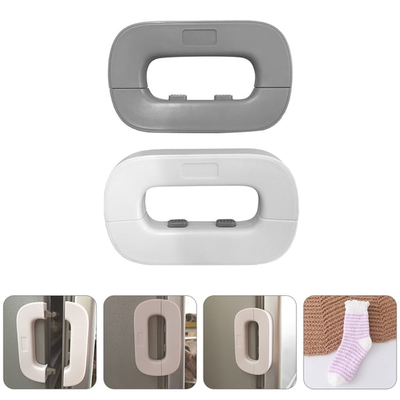NICEXMAS 2Pcs Refrigerator Locks Child Proof Cabinet Latches White Grey Abs Material For Home Safety Kitchen Use