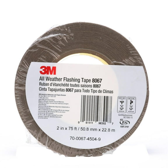 3M 7000049773 All Weather Flashing Tape - 8067 Tan, 2" x 75' Slit Liner