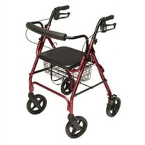 GF Health Products  Lumex Walkabout Four-Wheel Contour Deluxe Rollator, Burgundy