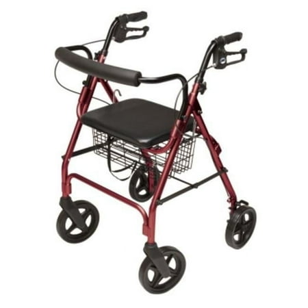 GF Health Products Lumex Walkabout Four-Wheel Contour Deluxe Rollator, Burgundy