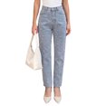 thumbnail image 2 of Karymi Jeans for Women Mid Rise Straight Leg, Pearls Embellished Denim Ankle Pants with Pockets, 2 of 9
