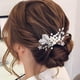 thumbnail image 5 of Nvzi Horquillas para el pelo de boda con flores para novias, peinetas con perlas de cristal, pinzas para el pelo, tocado, accesorios para el pelo de boda dorados, joyas - doradas, 5 of 5