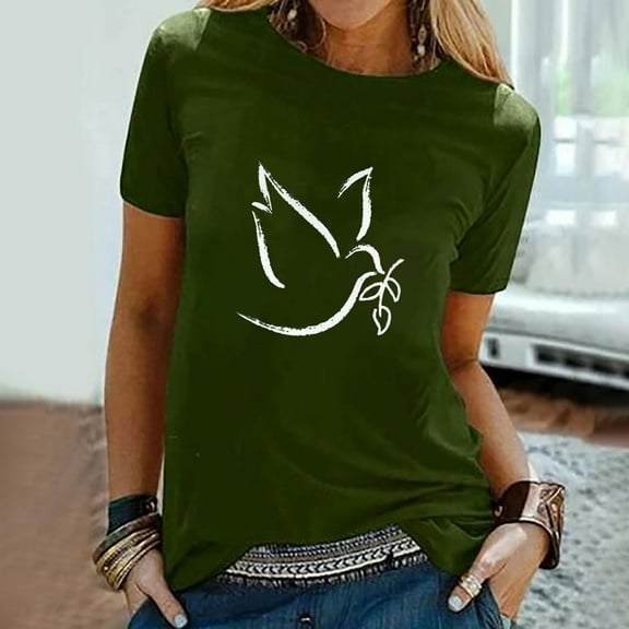 Womens Clothes Clearance Women's And Men's Interesting Printing Short Sleeve Loose T-Shirts Tops