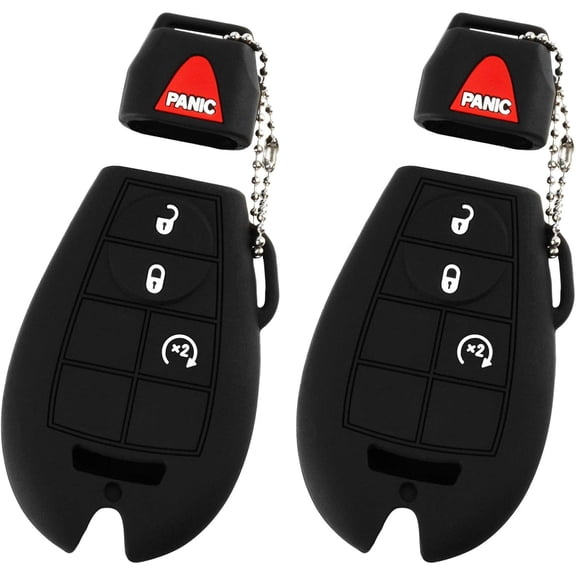 2x Key Fob Keyless Entry Remote Cover Protector for Jeep Chrysler (M3N5WY783X, IYZ-C01C, GQ4-53T, Fobik)