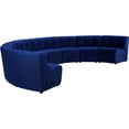 thumbnail image 3 of Meridian Furniture Limitless Navy Velvet Modular 8 Piece Sectional, 3 of 7