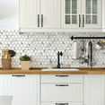 thumbnail image 2 of Papel pintado autoadhesivo para azulejos, diseño hexagonal blanco, 30 x 30 cm, estilo mosaico, adhesivo de pared, película decorativa impermeable para azulejos de baño y cocina, 2 of 4