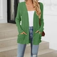 thumbnail image 4 of Brondbend Cardigan for Women Knitted Top for Women Long Sleeved Open Front Top with Pocket Solid Color Coat Loose Fit Fall Fashion Party Going out Outerwear Comfortable Army Green, 4 of 4