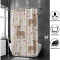 thumbnail image 4 of Coolnut Shower Curtain Set with Hooks Cute Llama with Sweet Pink Flower Polyester Waterproof Bath Curtain for Bathroom Bathtubs Decor 72 x 72 Inches, 4 of 6