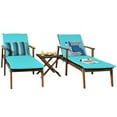 thumbnail image 4 of YYAo Outdoor Bistro Set, Outdoor Conversation Sets, 3 Pieces Portable Patio Cushioned Rattan Lounge Chair Set with Folding Table-Turquoise, 4 of 8