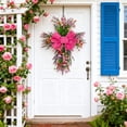 thumbnail image 6 of Nkmbld Spring Wreaths for Front Door, Artificial Colorful Flower Wreath with Pink Bow for Indoor Outdoor Farmhouse Porch Wall Window Wedding Decor, 6 of 9