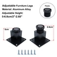 thumbnail image 4 of Uxcell 2" Patas de Muebles Ajustables para Sofás y Estantes, Reemplazo de Altura de Piernas de Aleación de Aluminio Negro 2pcs, 4 of 7