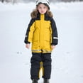 thumbnail image 2 of Xyant Boys Girls Snow Suits Kids One Piece Snowsuits Winter Outdoor Snowboard Waterproof Windproof Overalls Toddler Kids Ski Suit (Yellow,6-7 Years), 2 of 9