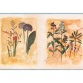 thumbnail image 1 of Red Purple Blue Flowers on Orange Letter Rustic Wallpaper Border Retro Design, Roll 15' x 8'', 1 of 3