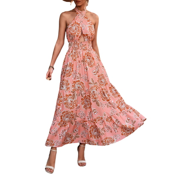 SAYOO Ropa de verano para mujeres, encaje floral / a cuadros para mujeres con espalda suelta SAYOO moda