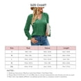 thumbnail image 4 of Blusa de fibra de poliéster de manga larga con costuras huecas de invierno, talla L, blusa de encaje verde con escote en V, 4 of 5